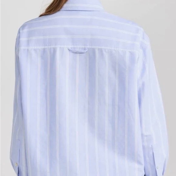 AYR Light Blue and White Striped Button-Down Shirt - Picture 5 of 8